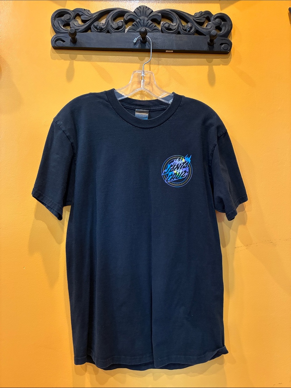 Santa Cruz Skateboards Black Tee with Neon Logo